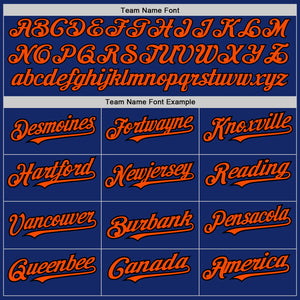 Custom Royal Pinstripe Orange-Black Authentic Fade Fashion Baseball Jersey