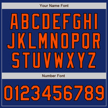 Load image into Gallery viewer, Custom Royal Pinstripe Orange-Black Authentic Fade Fashion Baseball Jersey
