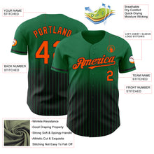 Charger l&#39;image dans la galerie, Custom Kelly Green Pinstripe Orange-Black Authentic Fade Fashion Baseball Jersey
