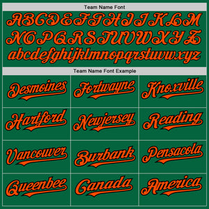 Custom Kelly Green Pinstripe Orange-Black Authentic Fade Fashion Baseball Jersey