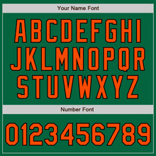 Charger l&#39;image dans la galerie, Custom Kelly Green Pinstripe Orange-Black Authentic Fade Fashion Baseball Jersey
