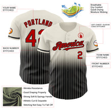 Laden Sie das Bild in den Galerie-Viewer, Custom Cream Pinstripe Red-Black Authentic Fade Fashion Baseball Jersey
