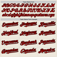 Laden Sie das Bild in den Galerie-Viewer, Custom Cream Pinstripe Red-Black Authentic Fade Fashion Baseball Jersey
