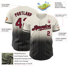 Load image into Gallery viewer, Custom Cream Pinstripe Crimson-Black Authentic Fade Fashion Baseball Jersey
