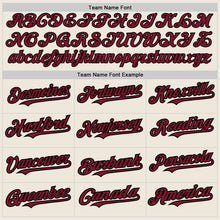 Laden Sie das Bild in den Galerie-Viewer, Custom Cream Pinstripe Crimson-Black Authentic Fade Fashion Baseball Jersey
