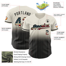 Laden Sie das Bild in den Galerie-Viewer, Custom Cream Pinstripe Vintage USA Flag-Black Authentic Fade Fashion Baseball Jersey
