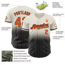Laden Sie das Bild in den Galerie-Viewer, Custom Cream Pinstripe Orange-Black Authentic Fade Fashion Baseball Jersey
