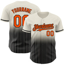 Laden Sie das Bild in den Galerie-Viewer, Custom Cream Pinstripe Orange-Black Authentic Fade Fashion Baseball Jersey
