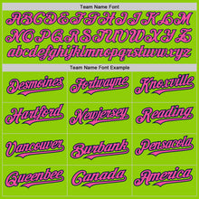 Load image into Gallery viewer, Custom Neon Green Pinstripe Pink-Navy Authentic Fade Fashion Baseball Jersey
