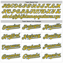Laden Sie das Bild in den Galerie-Viewer, Custom White Pinstripe Yellow-Royal Authentic Fade Fashion Baseball Jersey
