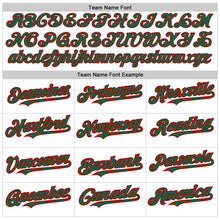 Laden Sie das Bild in den Galerie-Viewer, Custom White Pinstripe Kelly Green-Red Authentic Fade Fashion Baseball Jersey
