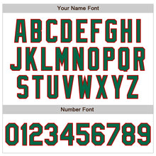 Laden Sie das Bild in den Galerie-Viewer, Custom White Pinstripe Kelly Green-Red Authentic Fade Fashion Baseball Jersey
