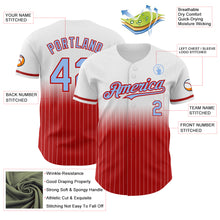 Laden Sie das Bild in den Galerie-Viewer, Custom White Pinstripe Light Blue-Red Authentic Fade Fashion Baseball Jersey
