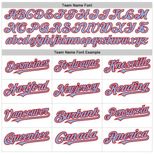 Laden Sie das Bild in den Galerie-Viewer, Custom White Pinstripe Light Blue-Red Authentic Fade Fashion Baseball Jersey
