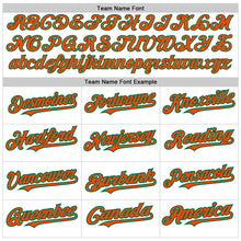 Load image into Gallery viewer, Custom White Pinstripe Orange-Kelly Green Authentic Fade Fashion Baseball Jersey
