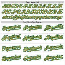 Load image into Gallery viewer, Custom White Pinstripe Old Gold-Kelly Green Authentic Fade Fashion Baseball Jersey
