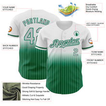 Load image into Gallery viewer, Custom White Pinstripe Gray-Kelly Green Authentic Fade Fashion Baseball Jersey
