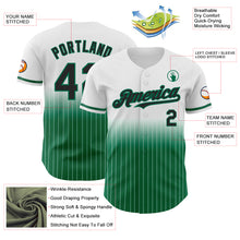 Load image into Gallery viewer, Custom White Pinstripe Black-Kelly Green Authentic Fade Fashion Baseball Jersey
