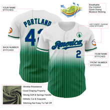 Load image into Gallery viewer, Custom White Pinstripe Royal-Kelly Green Authentic Fade Fashion Baseball Jersey
