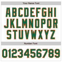 Load image into Gallery viewer, Custom White Pinstripe Kelly Green-Orange Authentic Fade Fashion Baseball Jersey
