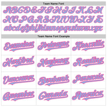 Load image into Gallery viewer, Custom White Pinstripe Light Blue-Pink Authentic Fade Fashion Baseball Jersey
