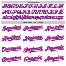 Load image into Gallery viewer, Custom White Pinstripe Purple-Pink Authentic Fade Fashion Baseball Jersey
