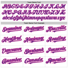 Charger l&#39;image dans la galerie, Custom White Pinstripe Purple-Pink Authentic Fade Fashion Baseball Jersey
