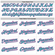 Laden Sie das Bild in den Galerie-Viewer, Custom White Pinstripe Aqua-Pink Authentic Fade Fashion Baseball Jersey
