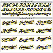 Charger l&#39;image dans la galerie, Custom White Pinstripe Royal-Gold Authentic Fade Fashion Baseball Jersey
