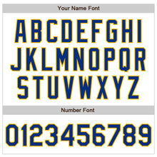 Charger l&#39;image dans la galerie, Custom White Pinstripe Royal-Gold Authentic Fade Fashion Baseball Jersey
