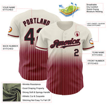 Load image into Gallery viewer, Custom Cream Pinstripe Black-Crimson Authentic Fade Fashion Baseball Jersey
