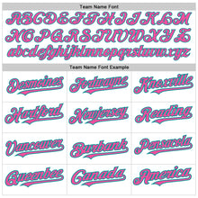 Laden Sie das Bild in den Galerie-Viewer, Custom White Pinstripe Pink-Teal Authentic Fade Fashion Baseball Jersey
