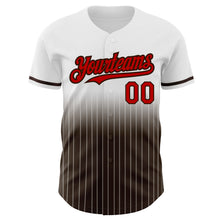 Charger l&#39;image dans la galerie, Custom White Pinstripe Red-Brown Authentic Fade Fashion Baseball Jersey
