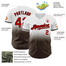 Charger l&#39;image dans la galerie, Custom White Pinstripe Red-Brown Authentic Fade Fashion Baseball Jersey
