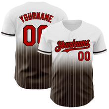 Charger l&#39;image dans la galerie, Custom White Pinstripe Red-Brown Authentic Fade Fashion Baseball Jersey
