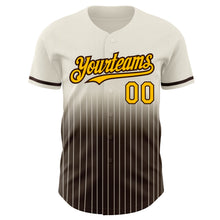 Laden Sie das Bild in den Galerie-Viewer, Custom Cream Pinstripe Gold-Brown Authentic Fade Fashion Baseball Jersey
