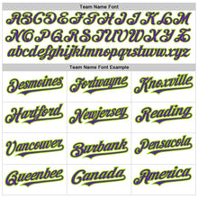 Charger l&#39;image dans la galerie, Custom White Pinstripe Purple-Neon Green Authentic Fade Fashion Baseball Jersey
