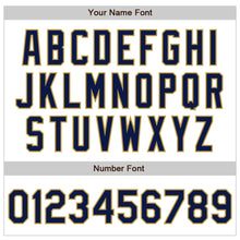 Charger l&#39;image dans la galerie, Custom White Pinstripe Navy-Old Gold Authentic Fade Fashion Baseball Jersey
