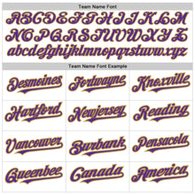 Charger l&#39;image dans la galerie, Custom White Pinstripe Purple-Old Gold Authentic Fade Fashion Baseball Jersey
