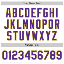 Charger l&#39;image dans la galerie, Custom White Pinstripe Purple-Old Gold Authentic Fade Fashion Baseball Jersey

