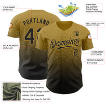 Load image into Gallery viewer, Custom Old Gold Black Authentic Fade Fashion Baseball Jersey
