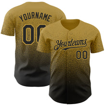 Load image into Gallery viewer, Custom Old Gold Black Authentic Fade Fashion Baseball Jersey
