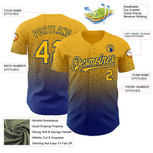Load image into Gallery viewer, Custom Gold Royal Authentic Fade Fashion Baseball Jersey
