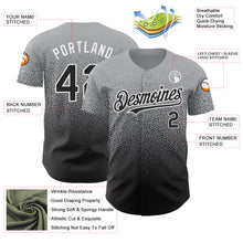 Load image into Gallery viewer, Custom Gray Black-White Authentic Fade Fashion Baseball Jersey
