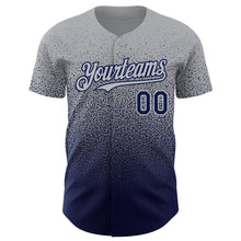 Загрузить изображение в средство просмотра галереи, Custom Gray Navy Authentic Fade Fashion Baseball Jersey

