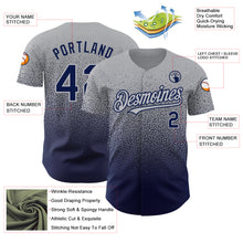 Laden Sie das Bild in den Galerie-Viewer, Custom Gray Navy Authentic Fade Fashion Baseball Jersey
