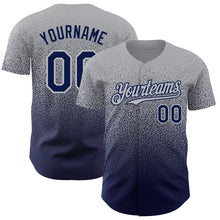 Laden Sie das Bild in den Galerie-Viewer, Custom Gray Navy Authentic Fade Fashion Baseball Jersey
