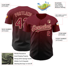Load image into Gallery viewer, Custom Crimson Black-Cream Authentic Fade Fashion Baseball Jersey
