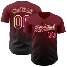 Laden Sie das Bild in den Galerie-Viewer, Custom Crimson Black-Cream Authentic Fade Fashion Baseball Jersey
