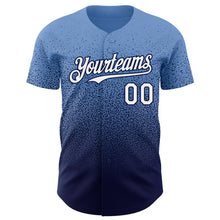 Laden Sie das Bild in den Galerie-Viewer, Custom Powder Blue White-Navy Authentic Fade Fashion Baseball Jersey
